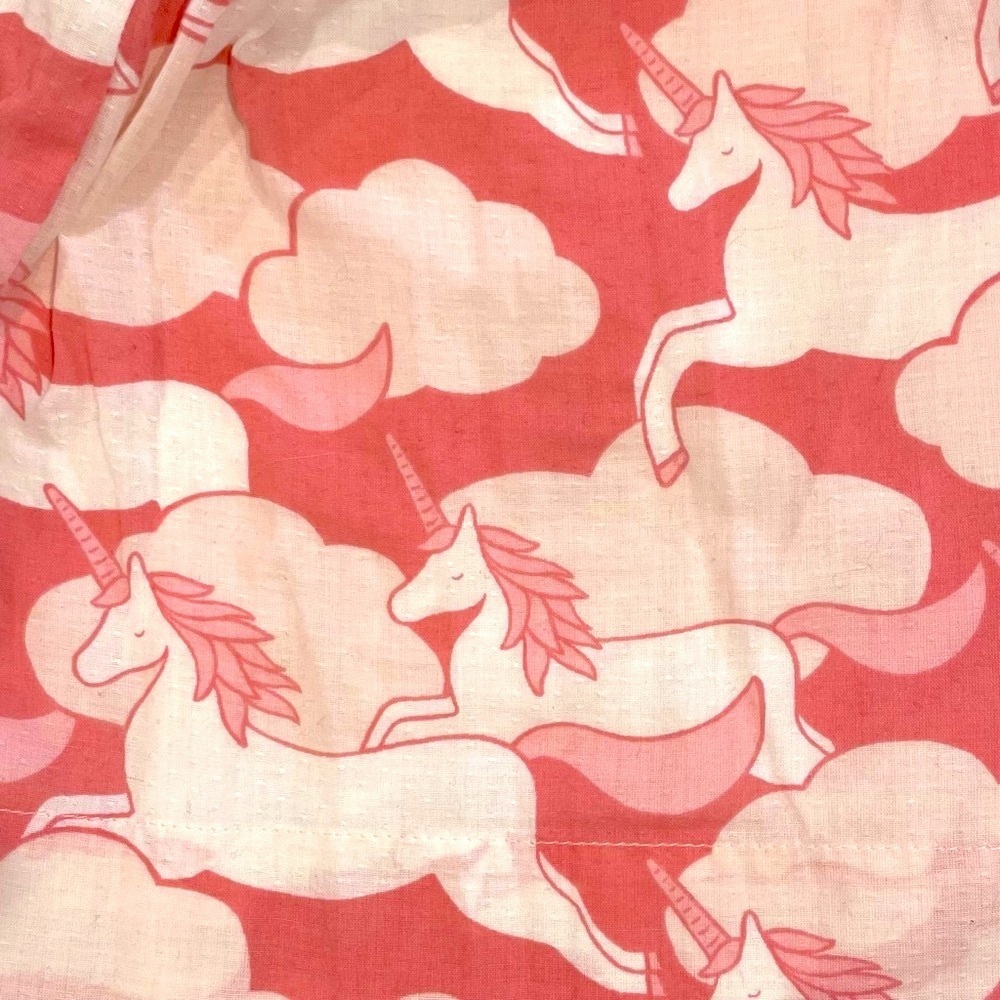 Mini Boden Pink Unicorns Dress Girls 2-3 Y 2T 3T Clouds Cotton Peter Pan Collar - Picture 3 of 6